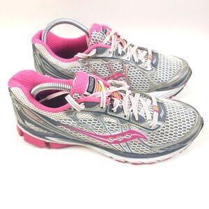 Saucony Women's Progrid Ride 5 Jogging Running Pink silver Size 9 Shoes Sneakers